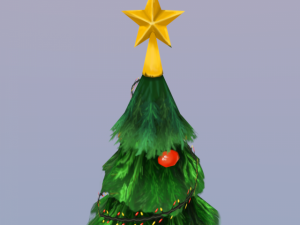 hand painted christmas tree with gifts Modelo 3D