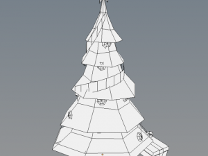 hand painted christmas tree with gifts Modelo 3D