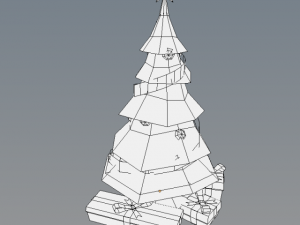 hand painted christmas tree with gifts Modelo 3D