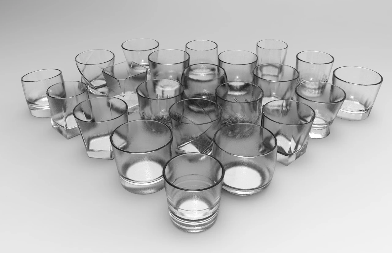 whiskey glass set 3D Model .c4d .max .obj .3ds .fbx .stl .blend 