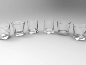 whiskey glass set 3D Model