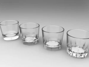 whiskey glass set 3D Model