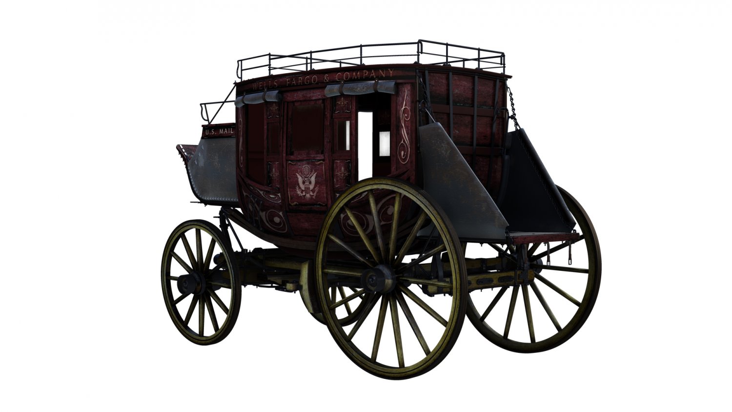 Abbott Downing Stage Coach 3D Model in Cart 3DExport