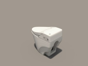toilet bowl with bidet 3D-Modell