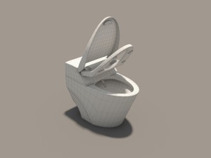 toilet bowl with bidet 3D-Modell