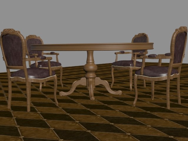table and chairs 3D Модель .c4d .max .obj .3ds .fbx .stl .blend 