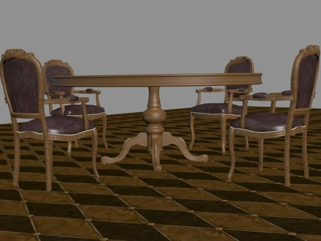 table and chairs 3D Model .c4d .max .obj .3ds .fbx .stl .blend 