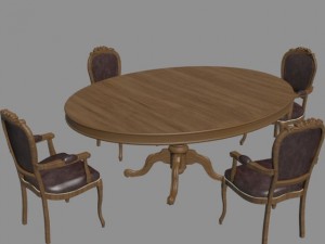 table and chairs 3D Модель