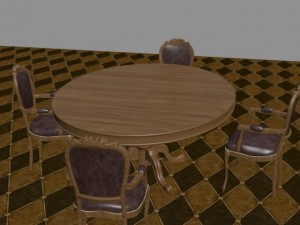 table and chairs 3D Модель