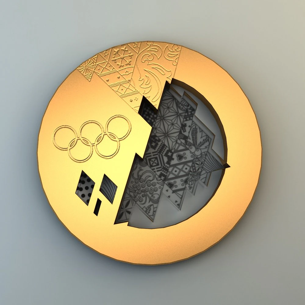 olympic medal 3D Model .c4d .max .obj .3ds .fbx .stl .blend 
