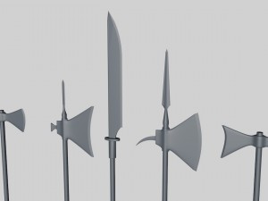 halberds and axes 3D 모델