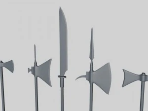 halberds and axes 3D Model