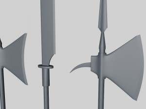 halberds and axes 3D 모델