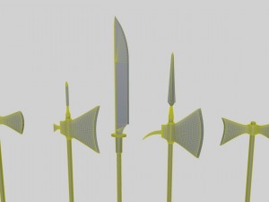 halberds and axes 3D 모델