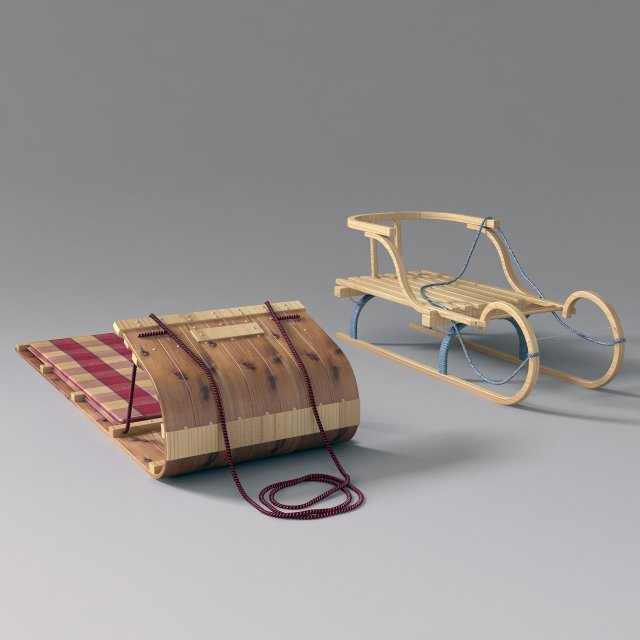 winter sleigh 3Dモデル .c4d .max .obj .3ds .fbx .stl .blend 