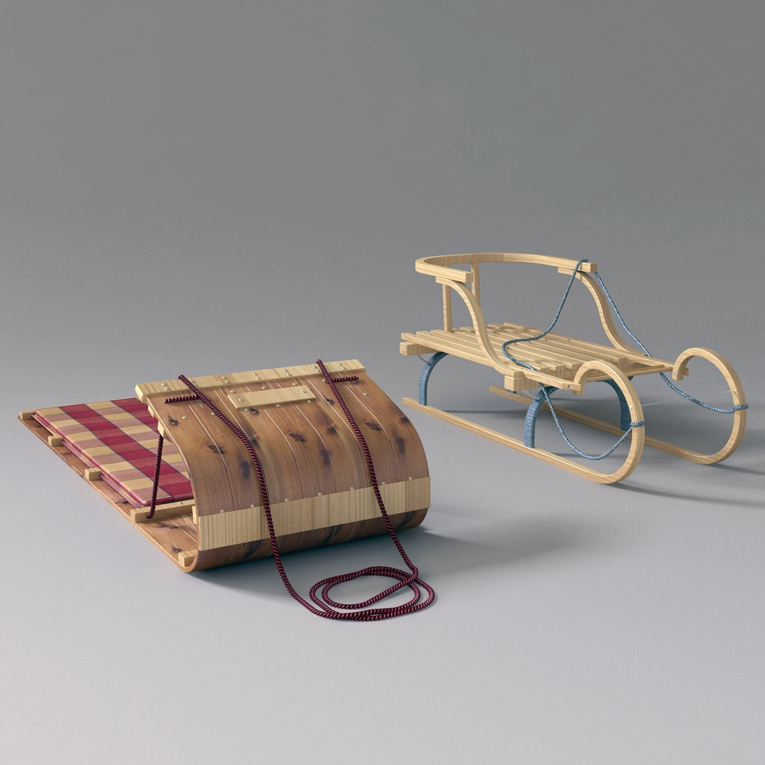 winter sleigh 3D Model .c4d .max .obj .3ds .fbx .stl .blend 
