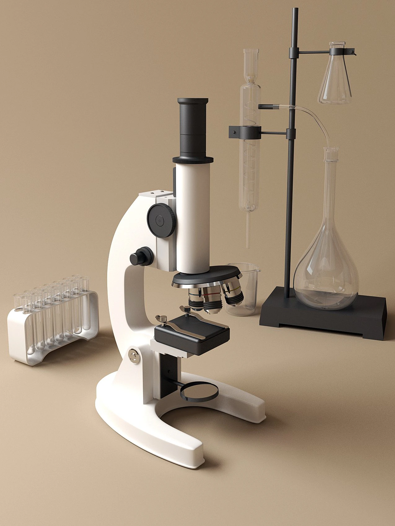 mikroskop Model 3D .c4d .max .obj .3ds .fbx .stl .blend 