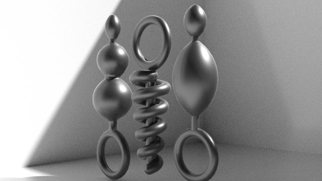 satisfyer plugs set of 3 3D मॉडल .c4d .max .obj .3ds .fbx .stl .blend