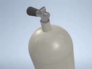 Dive cylinder tank 15L steel 3D Model