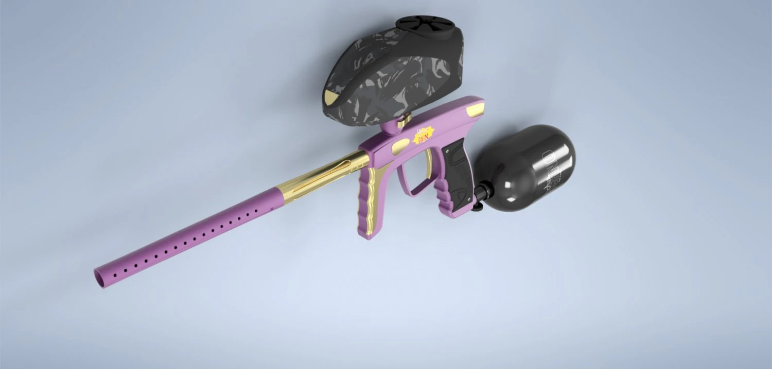 Paintball marker purple 3D Model .c4d .max .obj .3ds .fbx .stl .blend