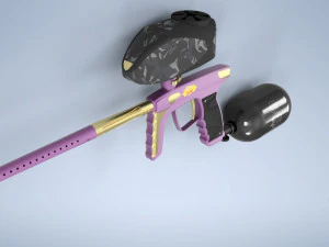 Paintball-Marker lila 3D Modell