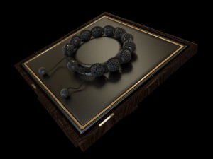 diamond bracelet with pave ball beads 3D Model