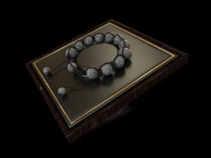 diamond bracelet with pave ball beads 3D 模型