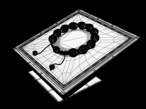 diamond bracelet with pave ball beads 3D 模型