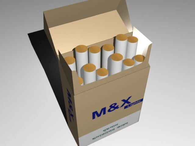 cigarette packet 3D Model .c4d .max .obj .3ds .fbx .stl .blend 