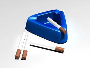 ashtray with cigarette 3D Model