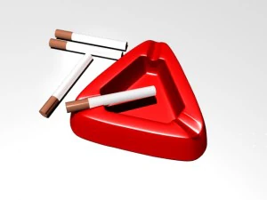 ashtray with cigarette 3D Model