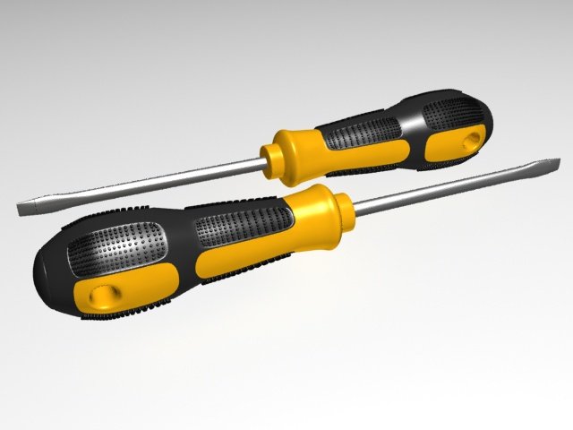 screwdriver 3D Модель .c4d .max .obj .3ds .fbx .stl .blend 