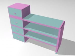 study table Modèle 3D