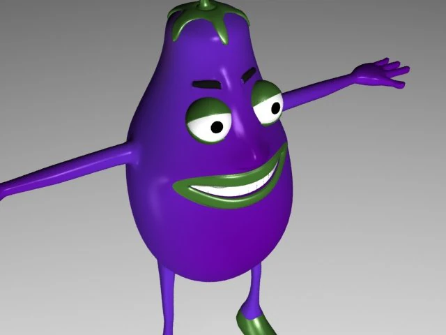 brinjal character 3D Model .c4d .max .obj .3ds .fbx .stl .blend 