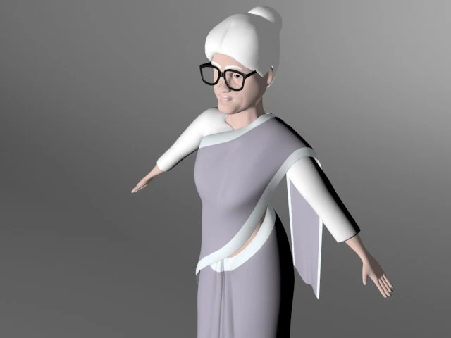 old woman 3D Model .c4d .max .obj .3ds .fbx .stl .blend 