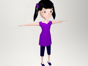 cartoon girl 3D Модель