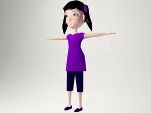 cartoon girl Model 3D