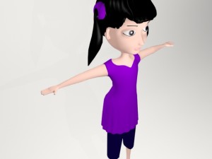 cartoon girl Model 3D