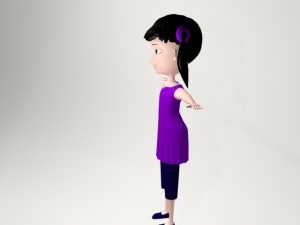 cartoon girl Model 3D