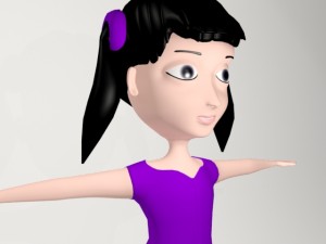 cartoon girl Model 3D