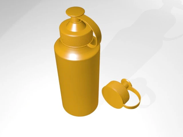 mustard bottle 3D Model .c4d .max .obj .3ds .fbx .stl .blend 