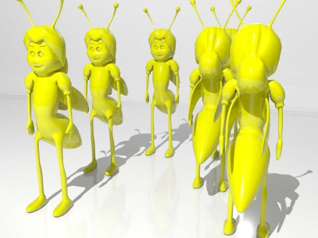cartoon bee 3D Model .c4d .max .obj .3ds .fbx .stl .blend 