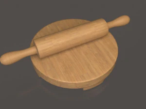 rolling pin and board 3D Model
