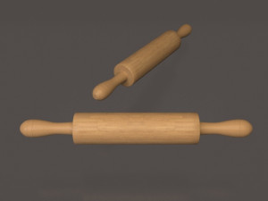 rolling pin and board 3D 模型