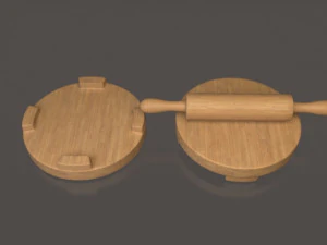 rolling pin and board 3D Model