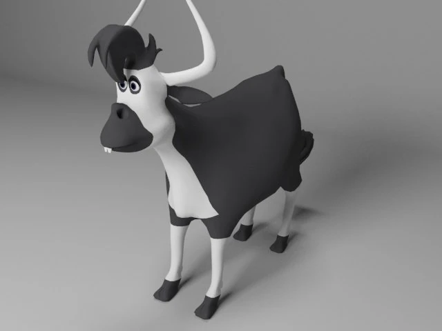 Cartoon cow 3D Model .c4d .max .obj .3ds .fbx .stl .blend 