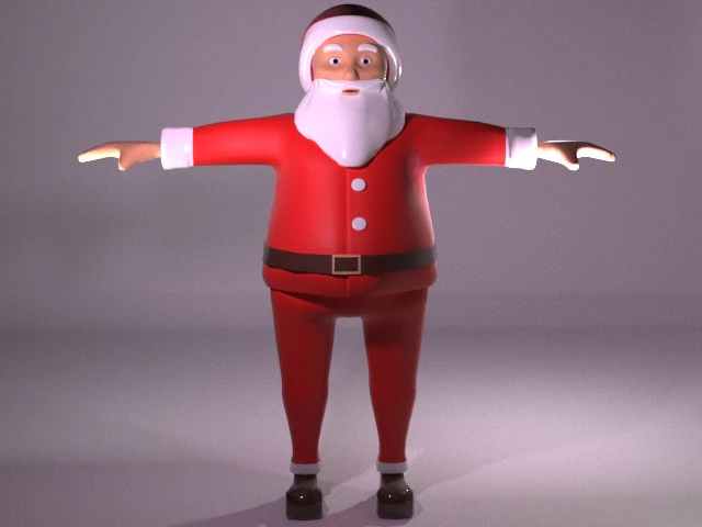 Santa Character 3D Model .c4d .max .obj .3ds .fbx .stl .blend 