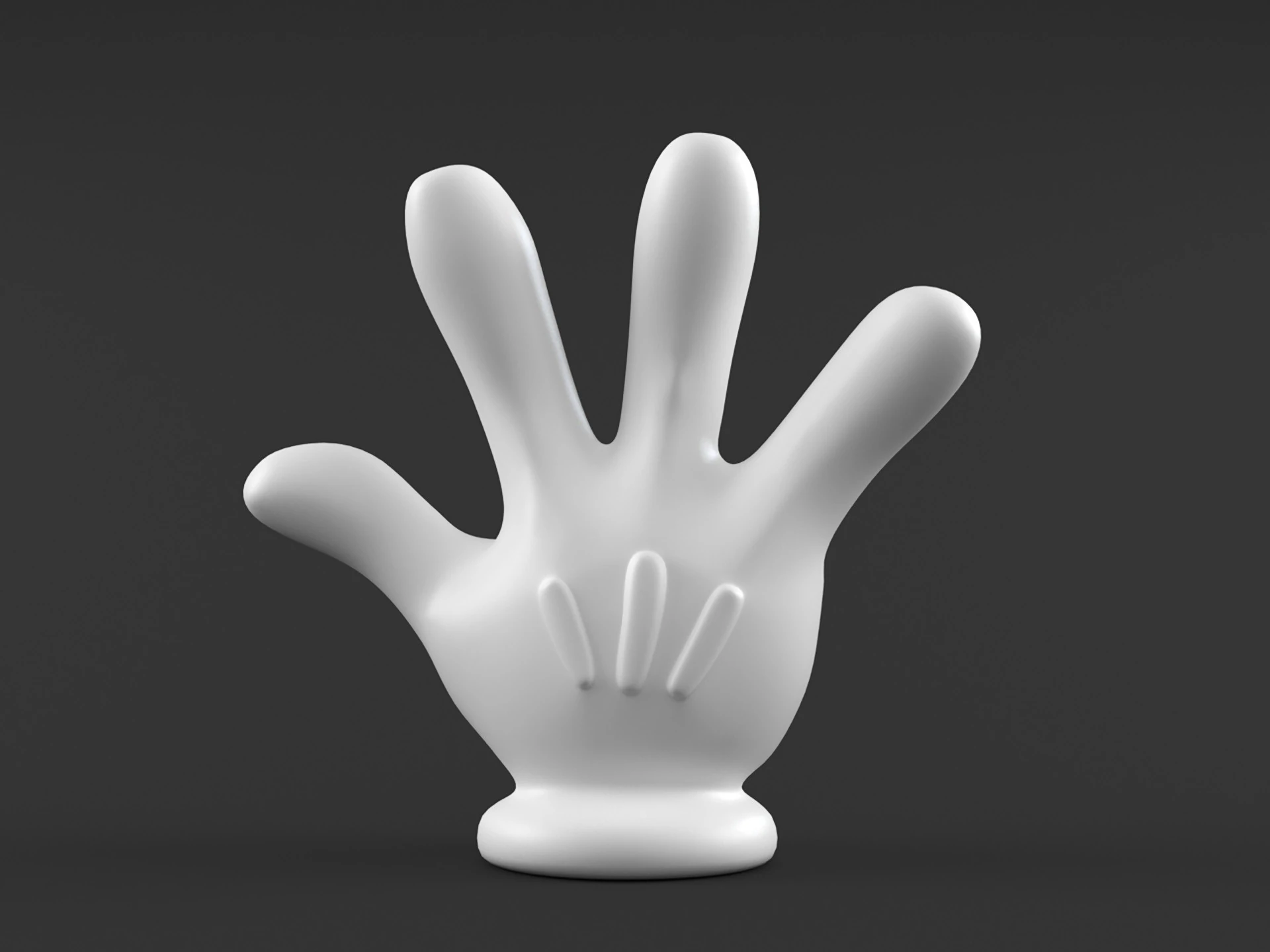 Hand Mickey Give me 4 3D Print Model .c4d .max .obj .3ds .fbx .stl .blend 