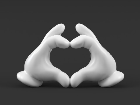 Mickey Hand Heart Modelo de Impressão 3D