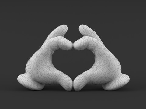 Mickey Hand Heart 3D 프린트 모델